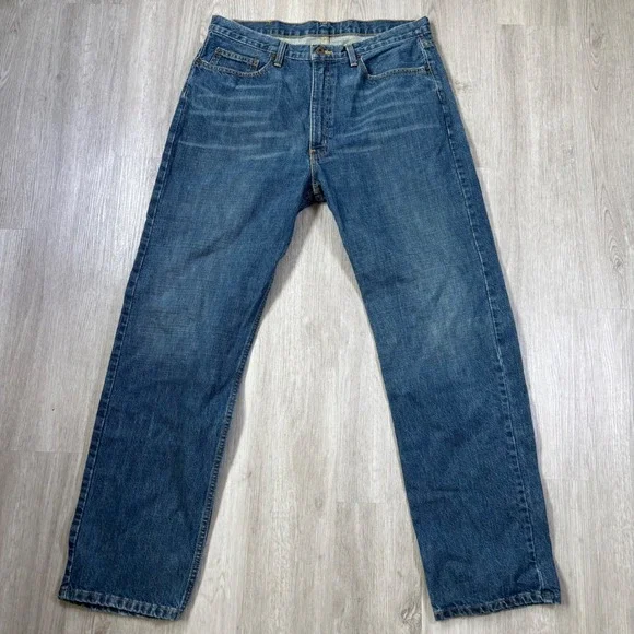 Polo Jeans Ralph Lauren VTG Men's Cotton Denim Blue Jeans Flag Banner 36x32 - Picture 1 of 13